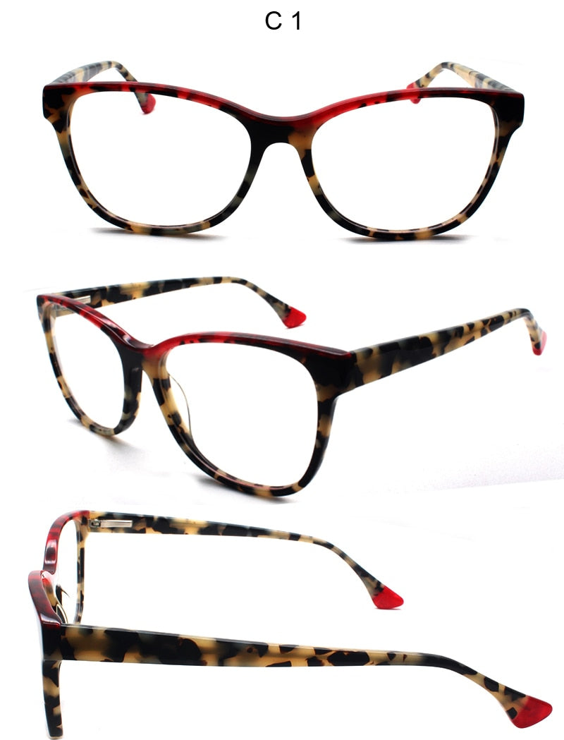 Reven Jate Unisex Full Rim Square Acetate Eyeglasses 8043 Full Rim Reven Jate