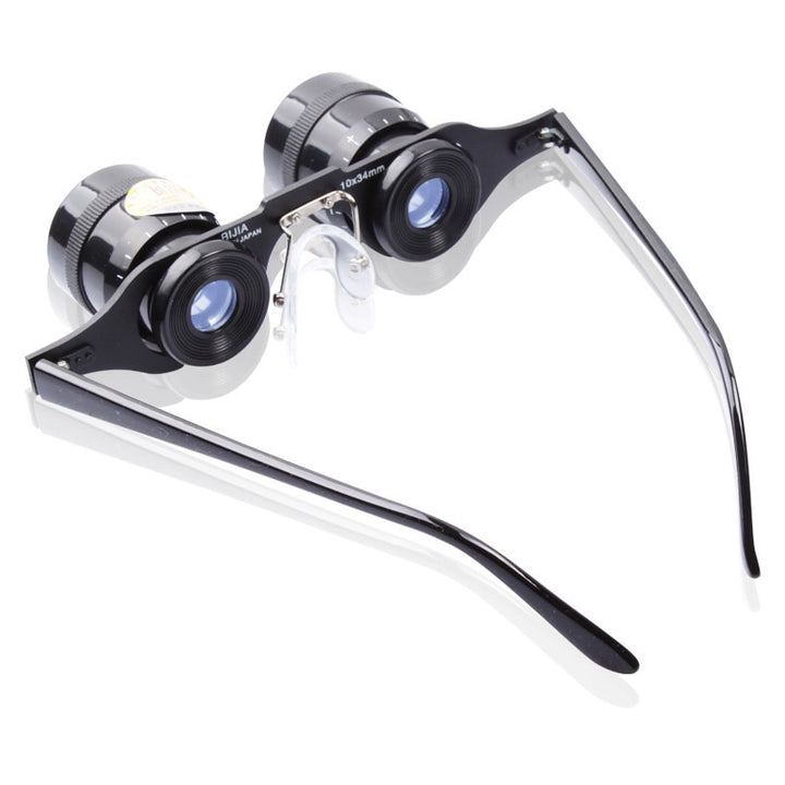 Leo Unisex Full Rim Round Metal Frame Adjustable Zoom In Polarized Hands Free Telescopic Binocular Eyeglasses T45 Full Rim Leo