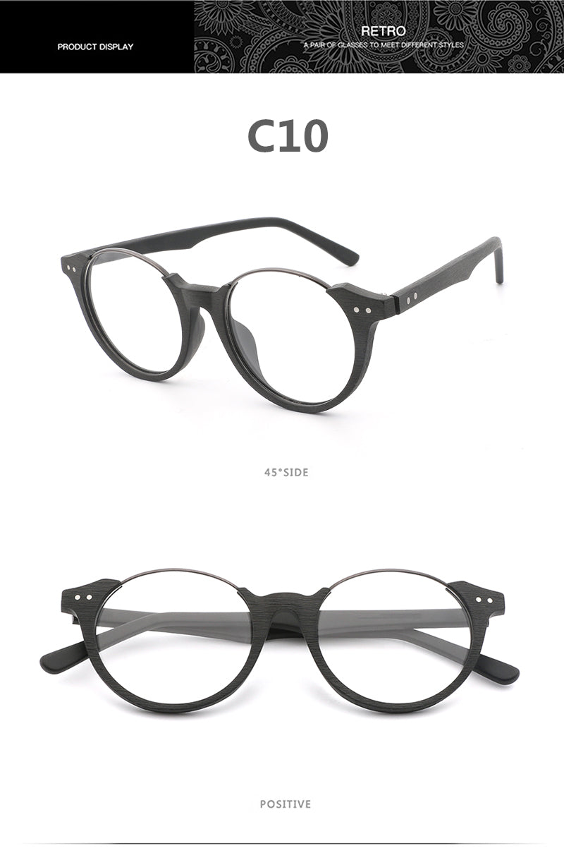 Hdcrafter Unisex Full Rim Square Wood Metal Frame Eyeglasses Ft5359 Full Rim Hdcrafter Eyeglasses