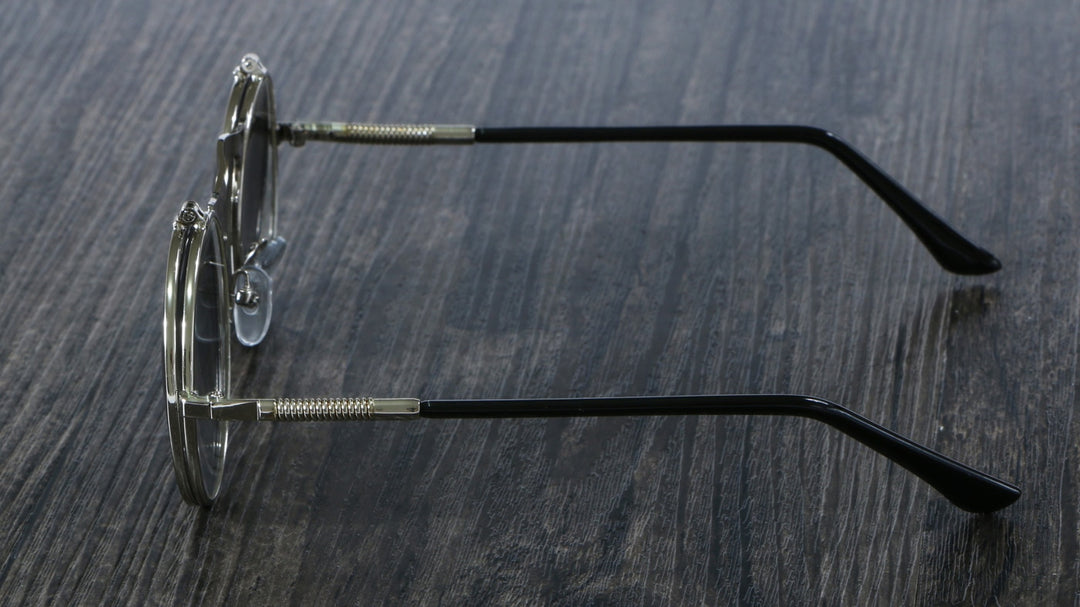 CCspace Unisex Full Rim Round Alloy Frame Steampunk Sunglasses 3057 Sunglasses CCspace Sunglasses