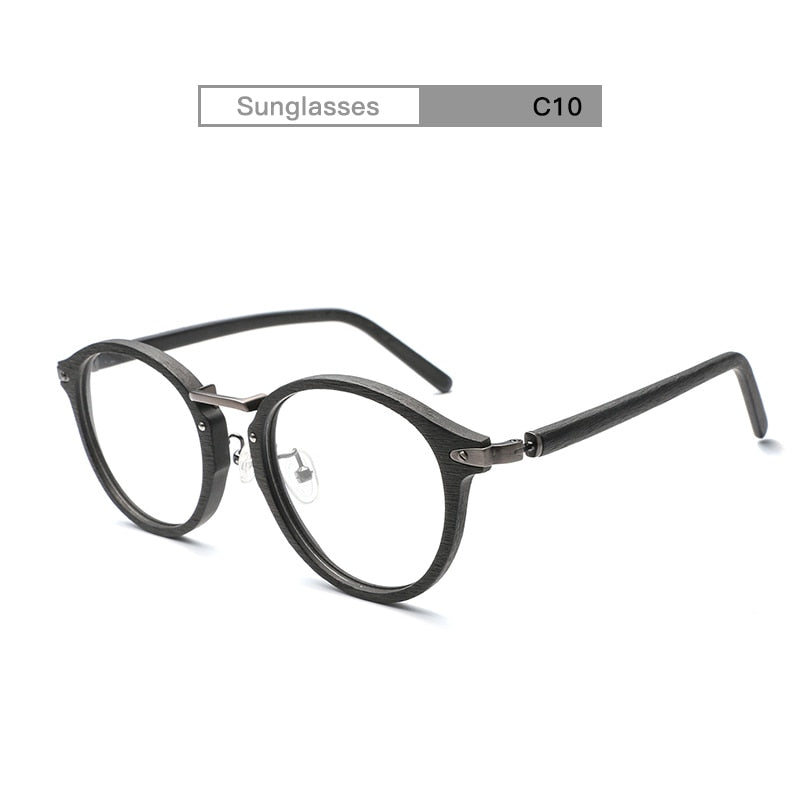Hdcrafter Unisex Full Rim Round Acetate Eyeglasses Acetate Round Wood Grain Bc06 Full Rim Hdcrafter Eyeglasses C10 Black
