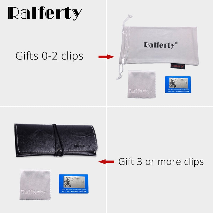 Ralferty Unisex Full Rim Eyeglasses With Clip On Sunglasses Tr90 8803 With Clip Ons Ralferty