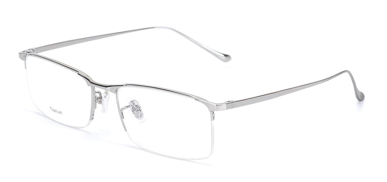 Hotony Men's Semi Rim Square Titanium Frame Eyeglasses S8803 Semi Rim Hotony