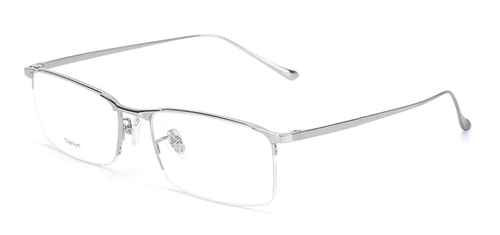 Hotony Men's Semi Rim Square Titanium Frame Eyeglasses S8803 Semi Rim Hotony