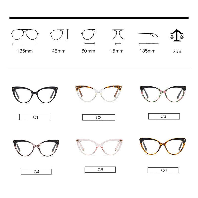 Hotony Women's Full Rim Cat Eye Acetate Frame Eyeglasses 93308 Full Rim Hotony