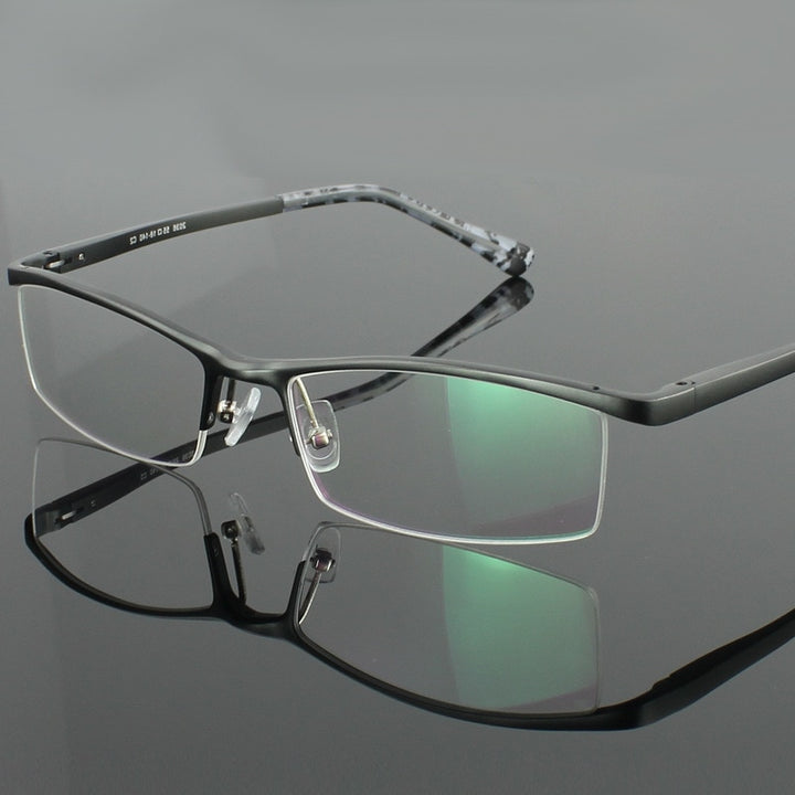 Hotochki Men's Semi Rim Aluminium Magnesium Alloy Frame Eyeglasses 2036 Semi Rim Hotochki
