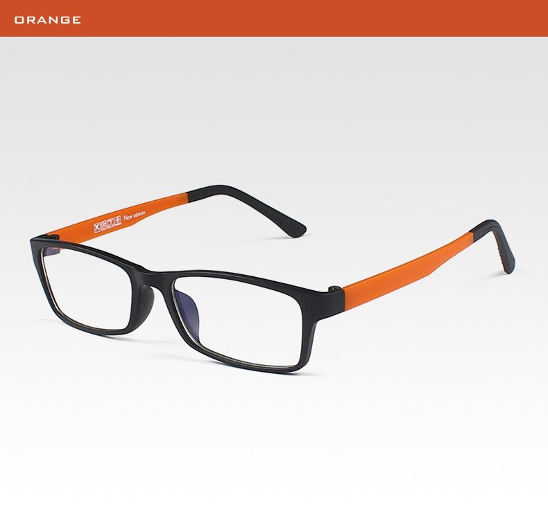 Reven Jate Unisex Full Rim Square Tr 90 Titanium Eyeglasses 1302 Full Rim Reven Jate Orange