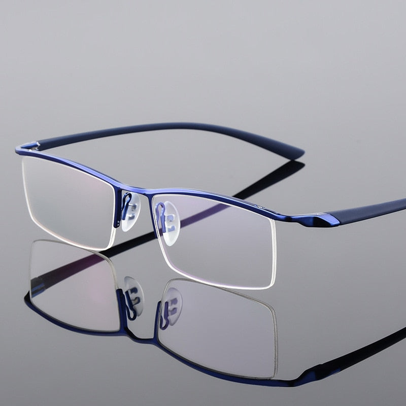 Reven Jate Men's Semi Rim Browline Alloy Eyeglasses P8190 Semi Rim Reven Jate