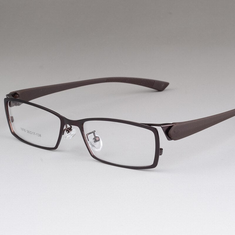 Bclear Men's Alloy Frame Full Rim Square Eyeglasses S1976 Full Rim Bclear Auburn