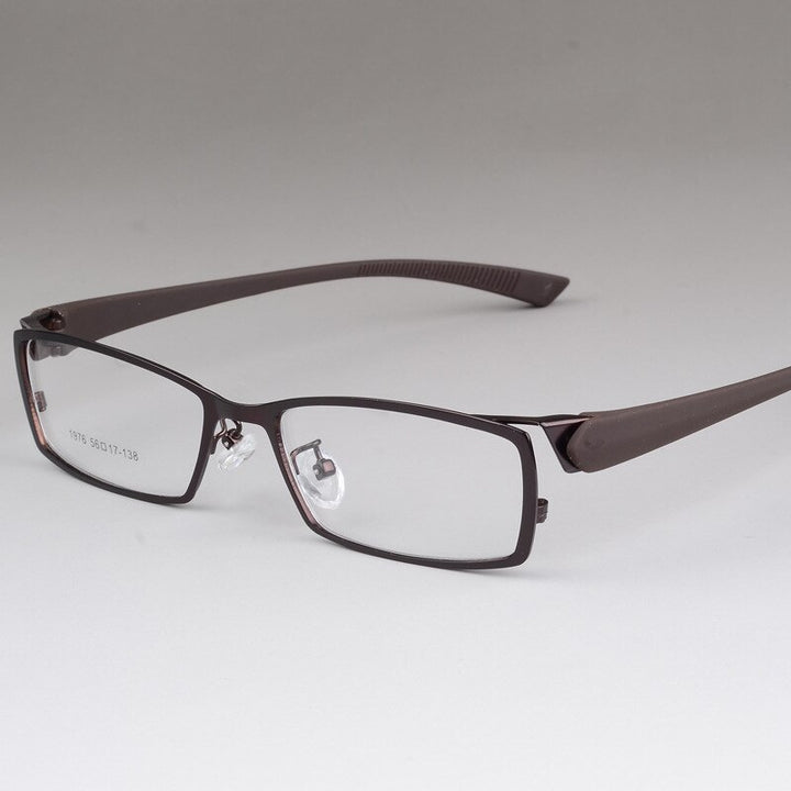 Bclear Men's Alloy Frame Full Rim Square Eyeglasses S1976 Full Rim Bclear Auburn