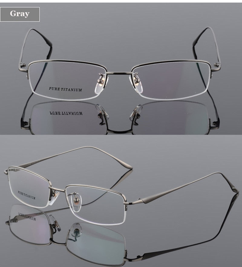 Hotochki Men's Semi Rim Titanium Frame Eyeglasses 8272 Semi Rim Hotochki