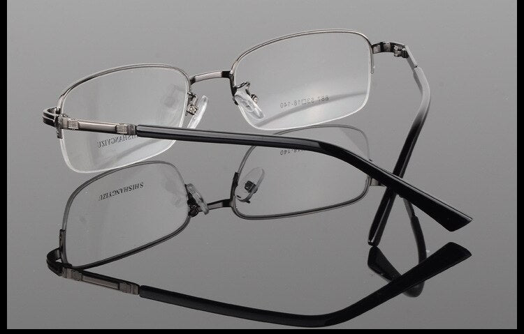 Bclear Men's Semi Rim Eyeglasses Alloy Square S887 Semi Rim Bclear