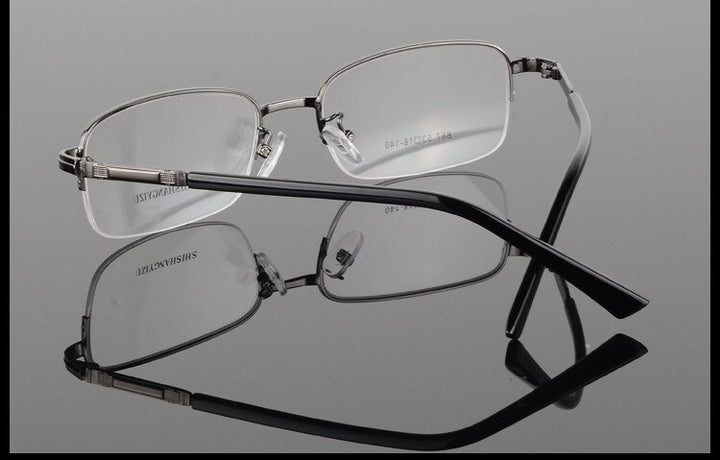 Bclear Men's Semi Rim Eyeglasses Alloy Square S887 Semi Rim Bclear