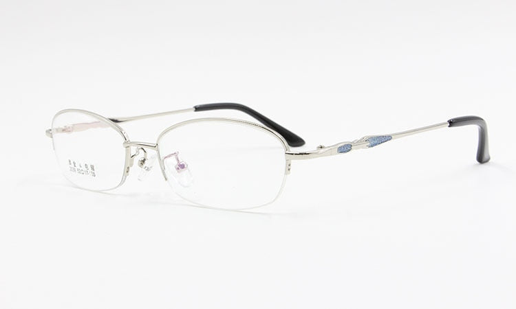Women's Alloy Frame Semi Rim Eyeglasses 2039 Semi Rim Bclear
