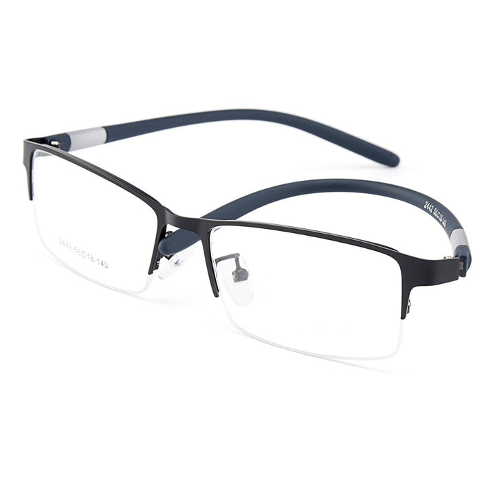 Gmei Men's Eyeglasses Semi Rim Titanium Alloy Square Y2442 Semi Rim Gmei Optical
