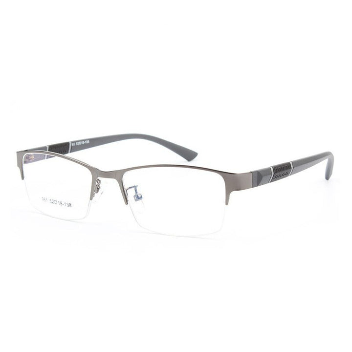 Bclear Men's Semi Rim Alloy Tr 90  Square Eyeglasses  961 Semi Rim Bclear
