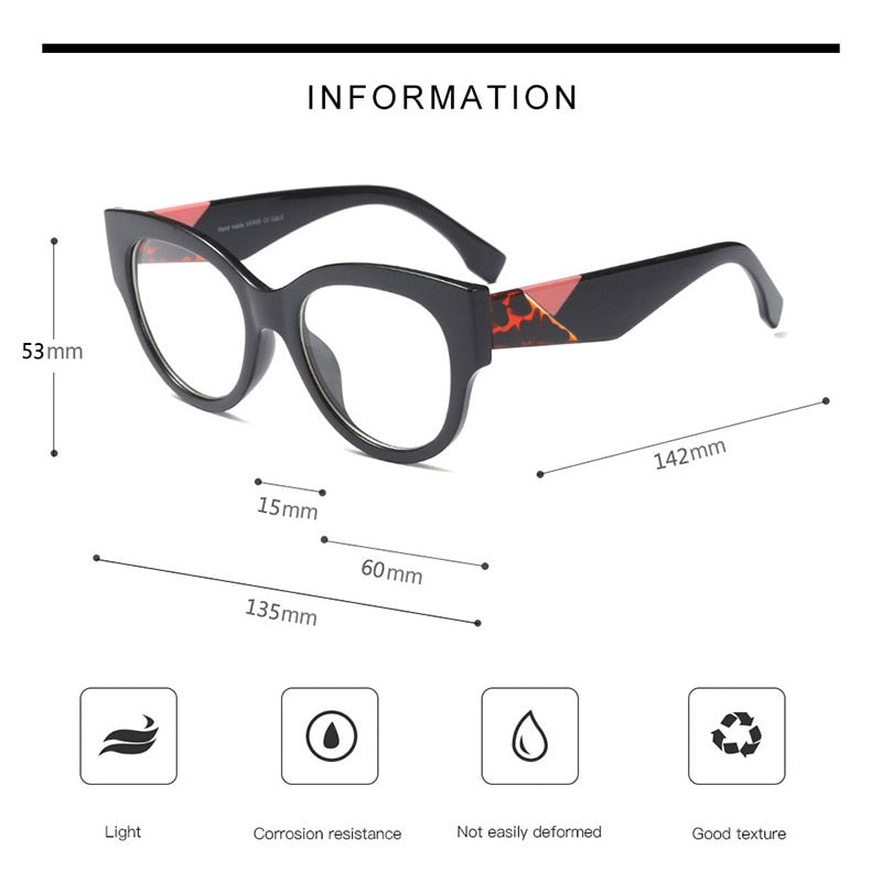Hotony Women's Full Rim Cat Eye Acetate Frame Eyeglasses 92161 Full Rim Hotony