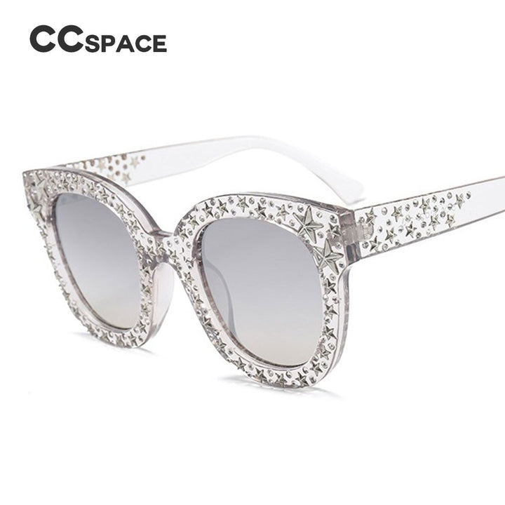 CCspace Women's Full Rim Cat Eye Square Acetate Frame Sunglasses 45261 Sunglasses CCspace Sunglasses