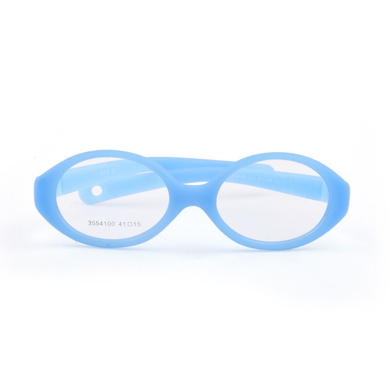 Unisex Children's Oval Titanium Plastic Framed Eyeglasses Frame Brightzone C14 blue  
