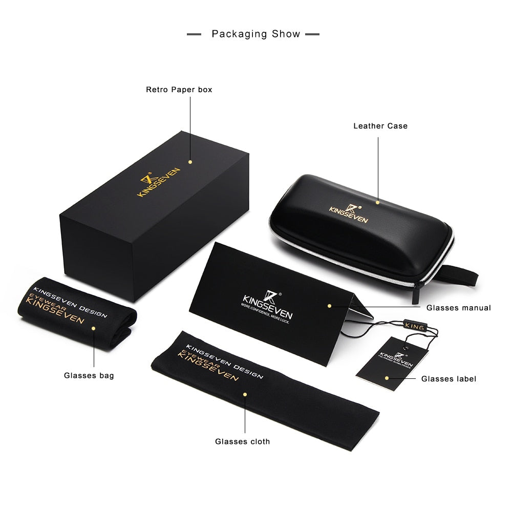 Kingseven Women's Sunglasses Luxury Gradient Polarized Lens Round N-7018 Sunglasses KingSeven