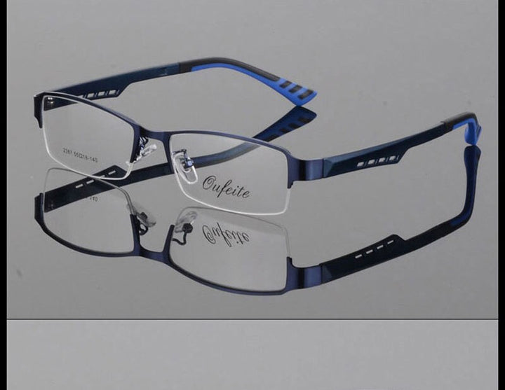 Reven Jate Women's 2387 Eyeglasses Semi-Rim Alloy Semi Rim Reven Jate