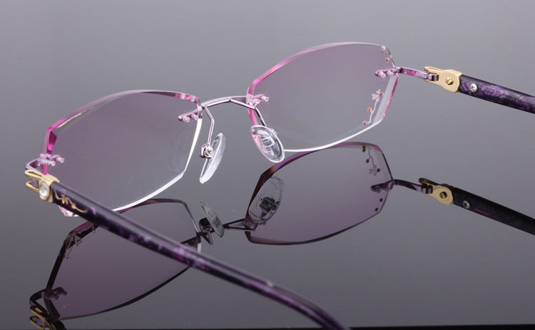 Reven Jate Unisex Rimless Rectangle Titanium Eyeglasses 88005 Rimless Reven Jate