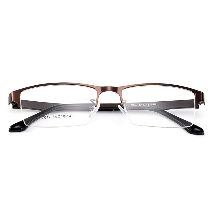 Gmei Men's Eyeglasses Semi Rim Titanium Alloy Square Y7047 Semi Rim Gmei Optical