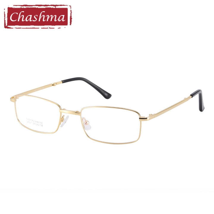 Chashma Ottica Unisex Full Rim Square Foldable Stainless Steel Alloy Eyeglasses 8827 Full Rim Chashma Ottica Gold