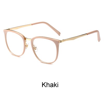 Ralferty Women's Full Rim Square Acetate Alloy Eyeglasses F92128 Full Rim Ralferty Khaki