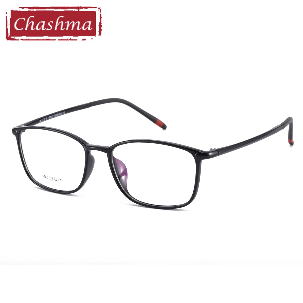Chashma Ottica Unisex Full Rim Small Temple Round Square Tr 90 Titanium Eyeglasses 102 Full Rim Chashma Ottica Bright Black