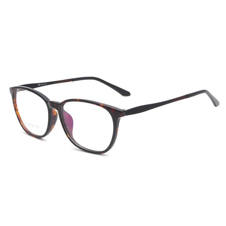 Reven Jate Unisex Full Rim Square Acetate Eyeglasses S1016 Full Rim Reven Jate Amber