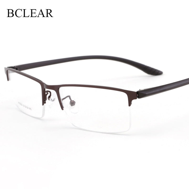 Men's Half Rim Titanium Frame Eyeglasses 9035 Semi Rim Bclear