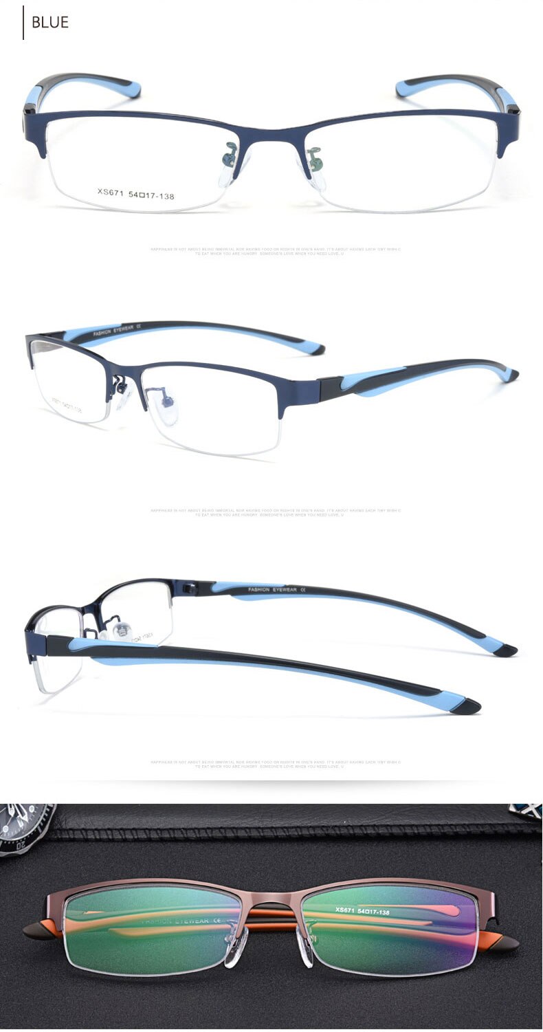 Hotochki Unisex Semi Rim Stainless Steel Alloy Frame Reading Glasses Xs671 Reading Glasses Hotochki