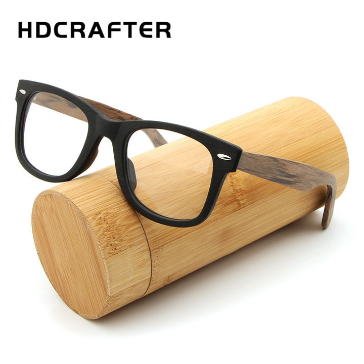 Hdcrafter Unisex Full Rim Square Round Wood Frame Eyeglasses Lhb031 Full Rim Hdcrafter Eyeglasses