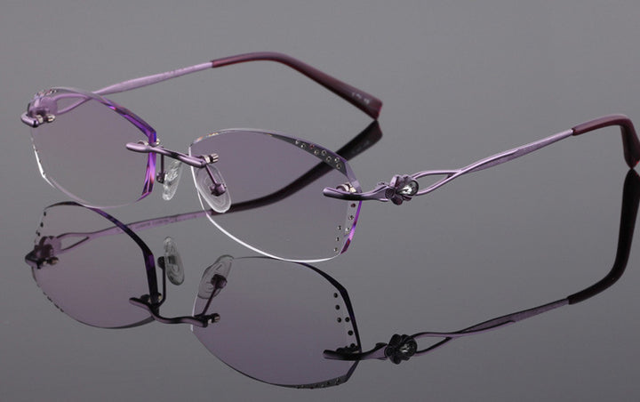 Reven Jate Women's Rimless Rectangle Titanium Eyeglasses 2123 Rimless Reven Jate