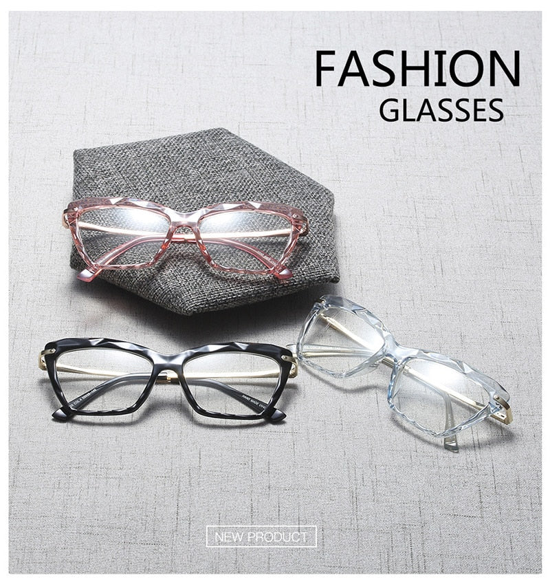 Hotony Women's Full Rim Cat Eye Acetate Frame Eyeglasses 97533 Full Rim Hotony
