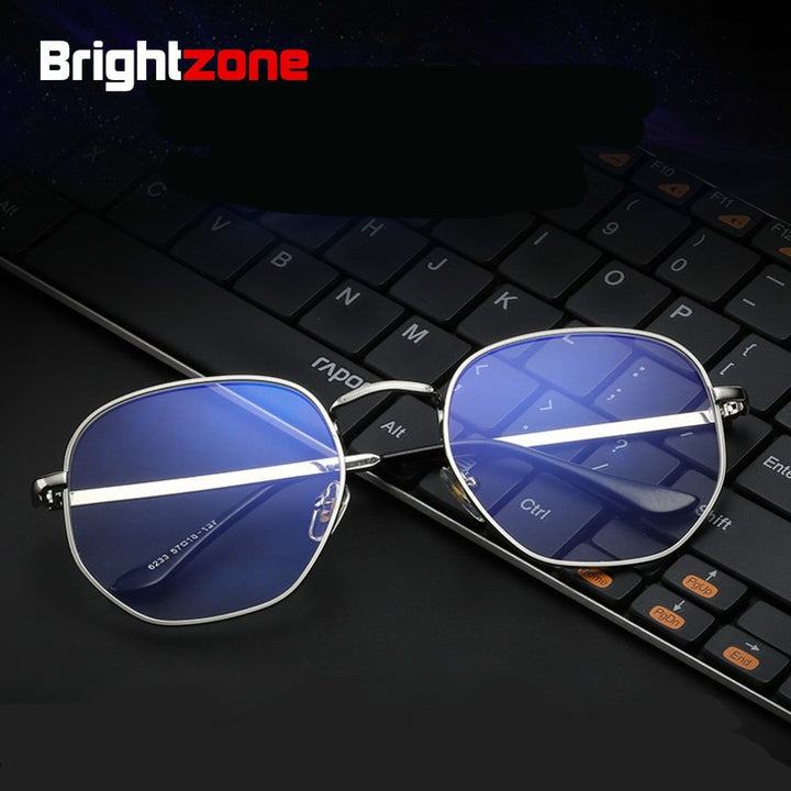 Brightzone Unisex Eyeglasses Full Rim Square Alloy Titanium Full Rim Brightzone