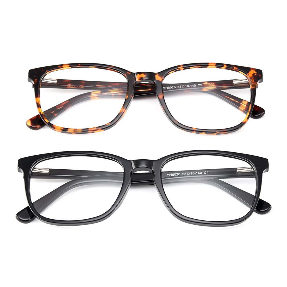 Gmei Unisex Eyeglasses Acetate Square Full Rim Spring Hinges Yh6028 Full Rim Gmei Optical