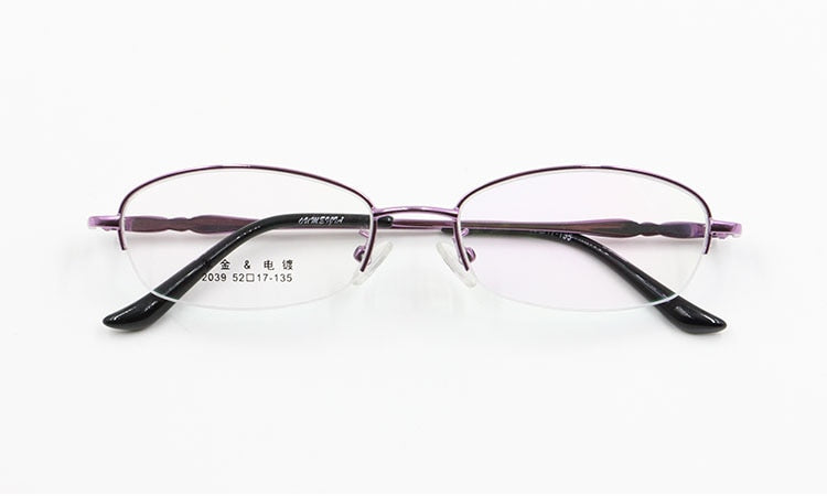 Women's Alloy Frame Semi Rim Eyeglasses 2039 Semi Rim Bclear