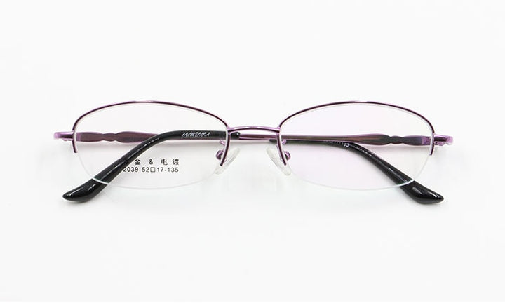 Women's Alloy Frame Semi Rim Eyeglasses 2039 Semi Rim Bclear