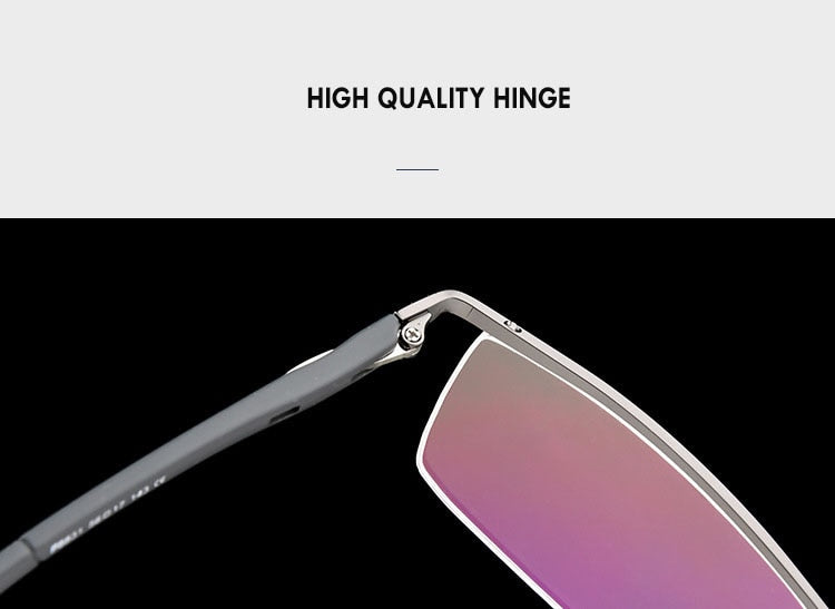 Men's Titanium Alloy Eyeglasses Half Rim Frame P8831 Semi Rim Bclear