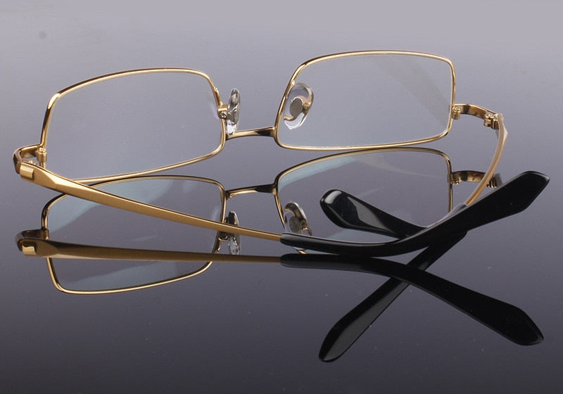 Hotochki Men's Full Rim Rectangular Titanium Frame Eyeglasses 2256 Full Rim Hotochki