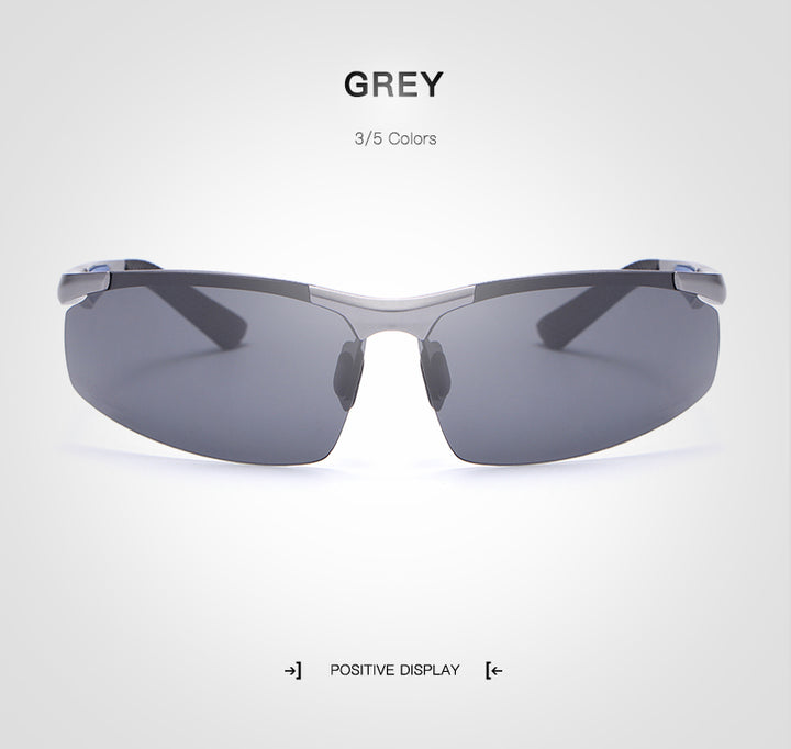 Hdcrafter Men's Rimless Aluminum Magnesium Rectangle Frame Polarized Sunglasses E300 Sunglasses HdCrafter Sunglasses