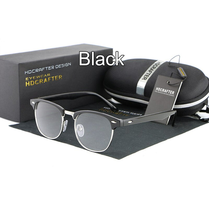 Hdcrafter Unisex Full Rim Round Acetate Frame Eyeglasses L8056 Full Rim Hdcrafter Eyeglasses black