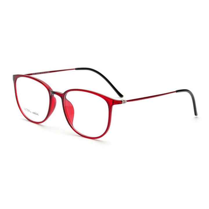 Hotochki Women's Slim Full Rim Plastic Metal Frame Eyeglasses 2212 Full Rim Hotochki Red