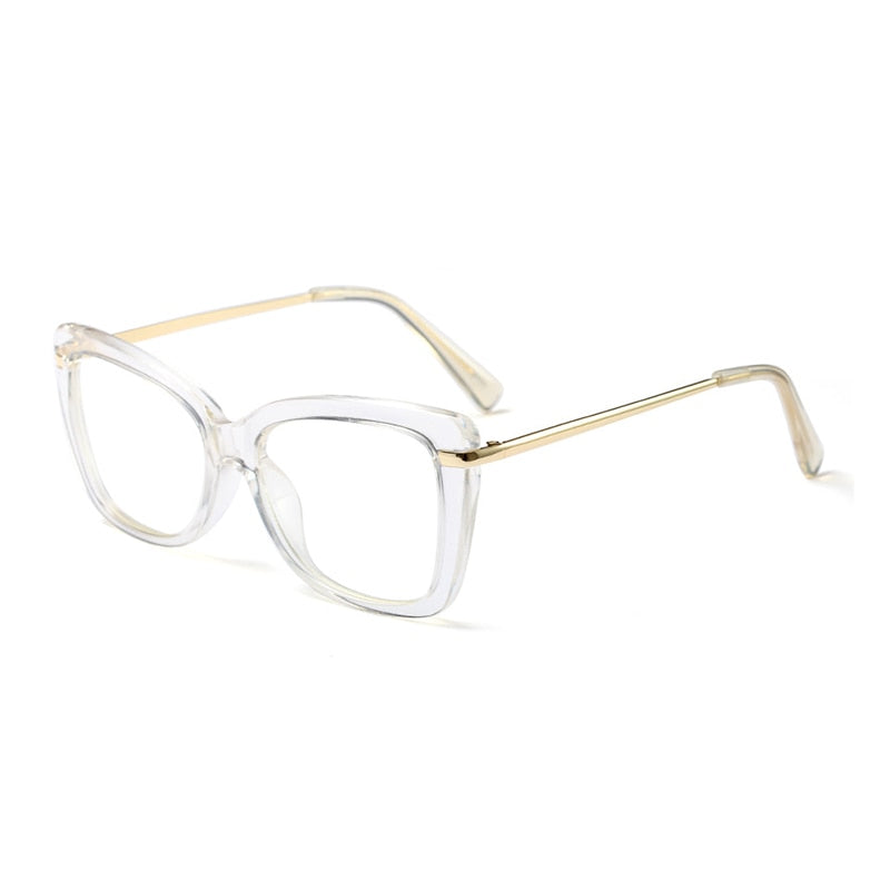 Hotony Women's Full Rim Cat Eye Acetate Frame Eyeglasses 97331 Full Rim Hotony Clear