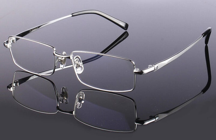 Hotony Men's Full Rim Square Titanium Alloy Frame Eyeglasses L9867 Full Rim Hotony