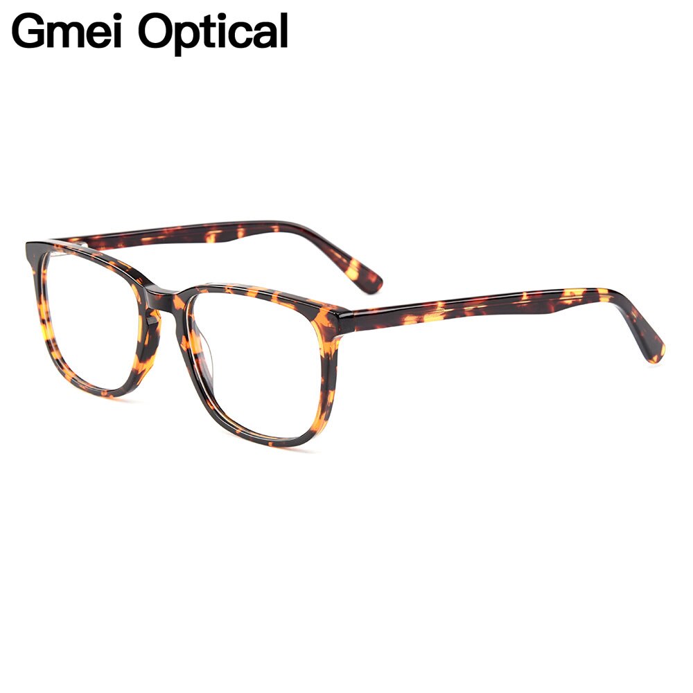 Gmei Unisex Eyeglasses Acetate Square Full Rim Spring Hinges Yh6028 Full Rim Gmei Optical