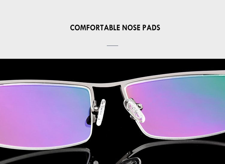 Men's Titanium Alloy Eyeglasses Half Rim Frame P8831 Semi Rim Bclear