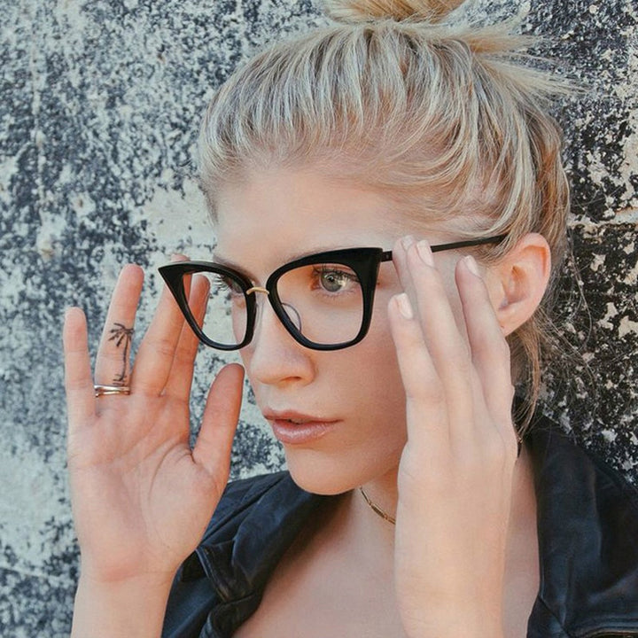 Hotony Women's Full Rim Acetate Cat Eye Frame Eyeglasses 97093 Full Rim Hotony